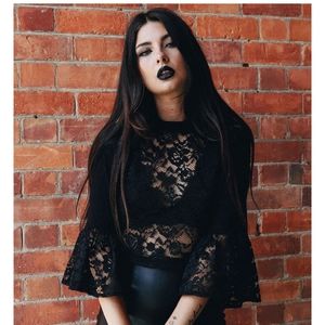 XL Blackmilk Victorian Lace High Neck Crop Top